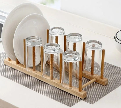 7 slot bamboo plate/pot lid/cutting board rack holder   