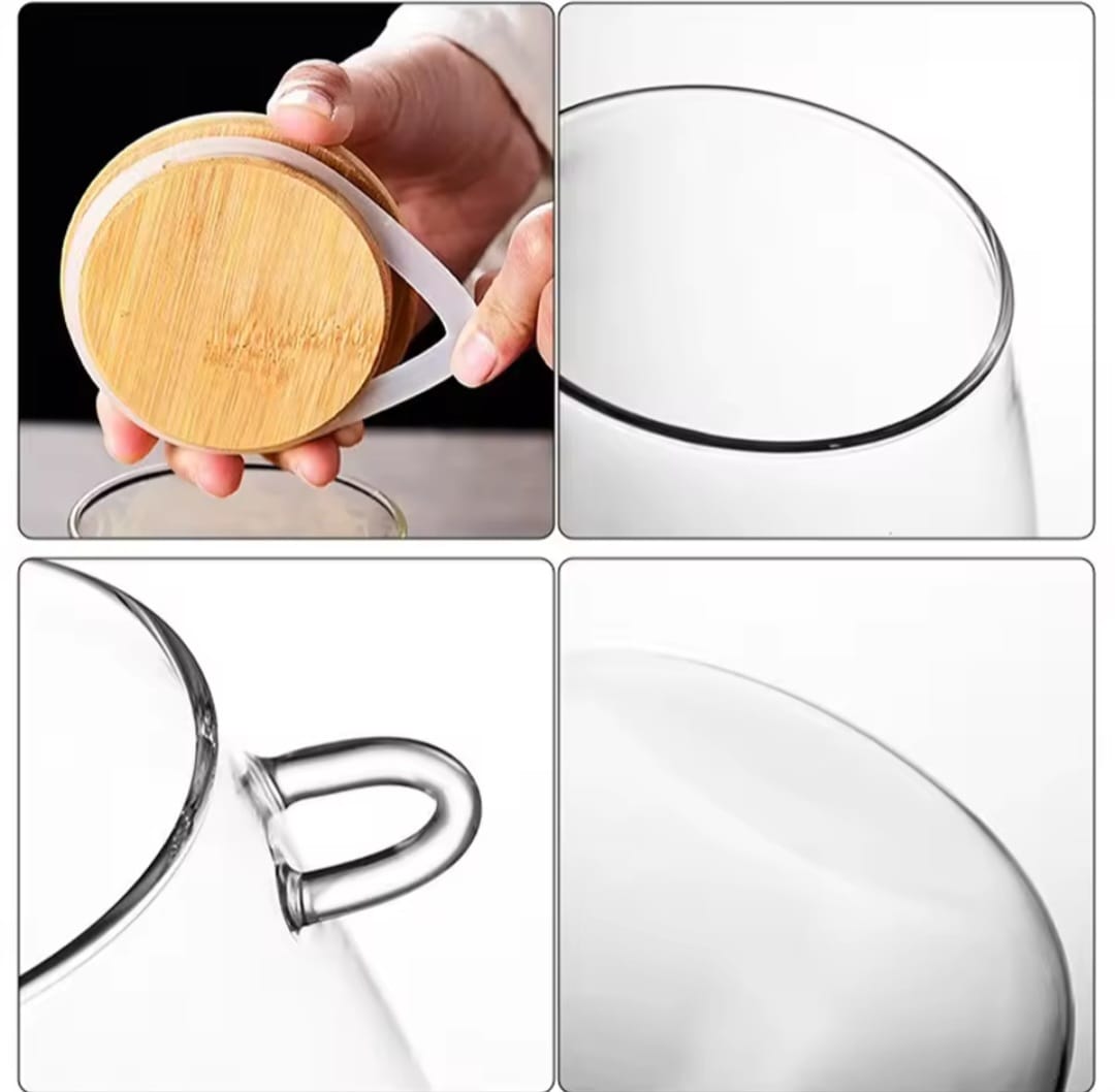 Glass storage canisters with Bamboo spoon & airtight lid
