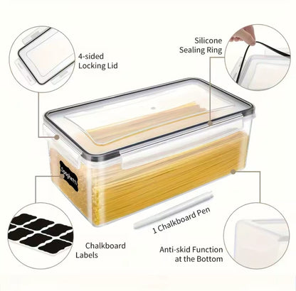 4pcs Transparent airtight food storage containers with lids.