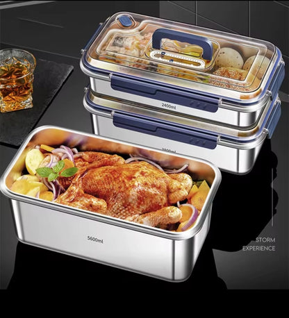 Food grade stainless steel large capacity leak proof.