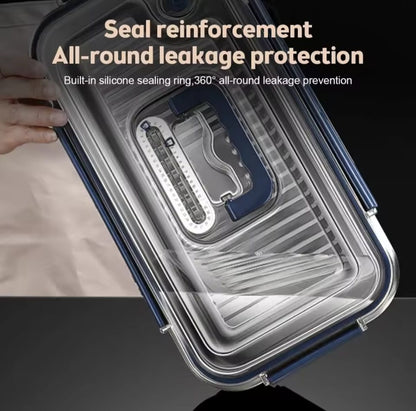 Food grade stainless steel large capacity leak proof.