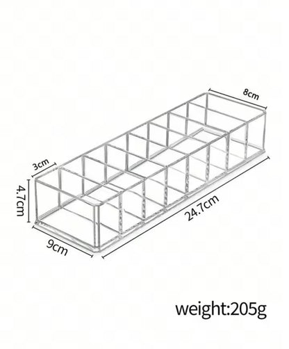 8 compartment transparent multifunctional storage box.