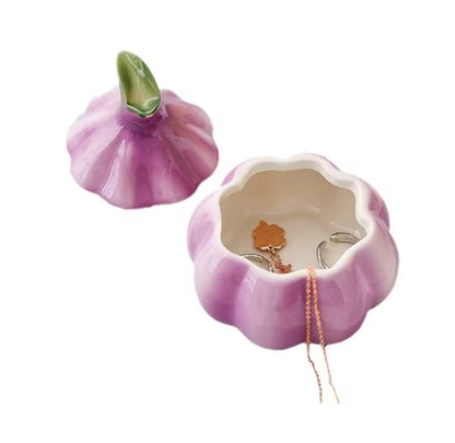 Purple garlic ceramic multifunction storage jar kitchen storage container.