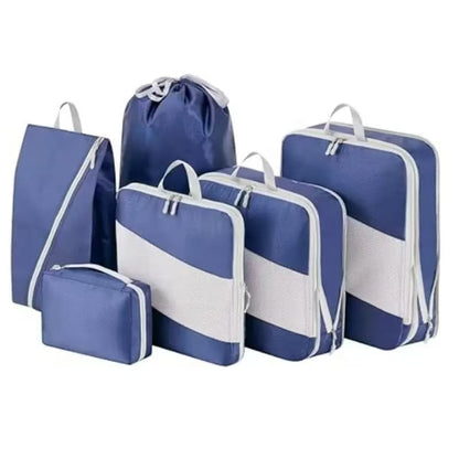 6pcs set double zipper travel luggage organizers