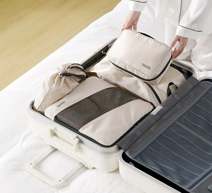 6pcs set double zipper travel luggage organizers