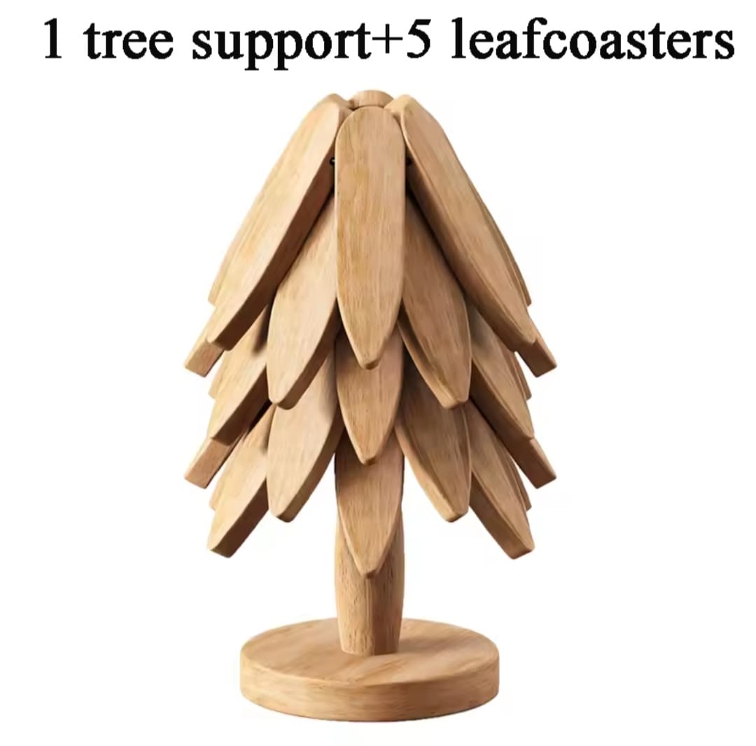 Heat resistant wooden tree shaped table/pot mat.