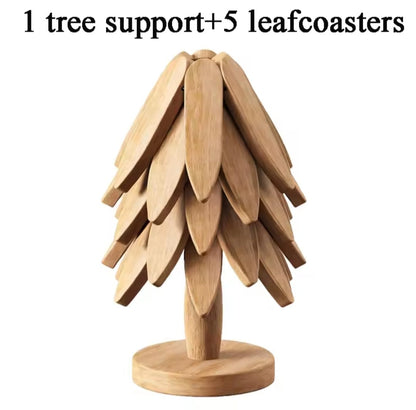Heat resistant wooden tree shaped table/pot mat.
