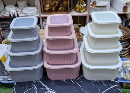 4-Piece Ribbed Airtight Food Storage Set  