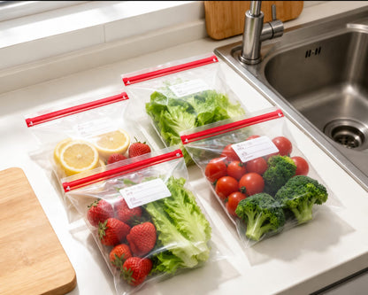 Reusable ziplock fridge bags
