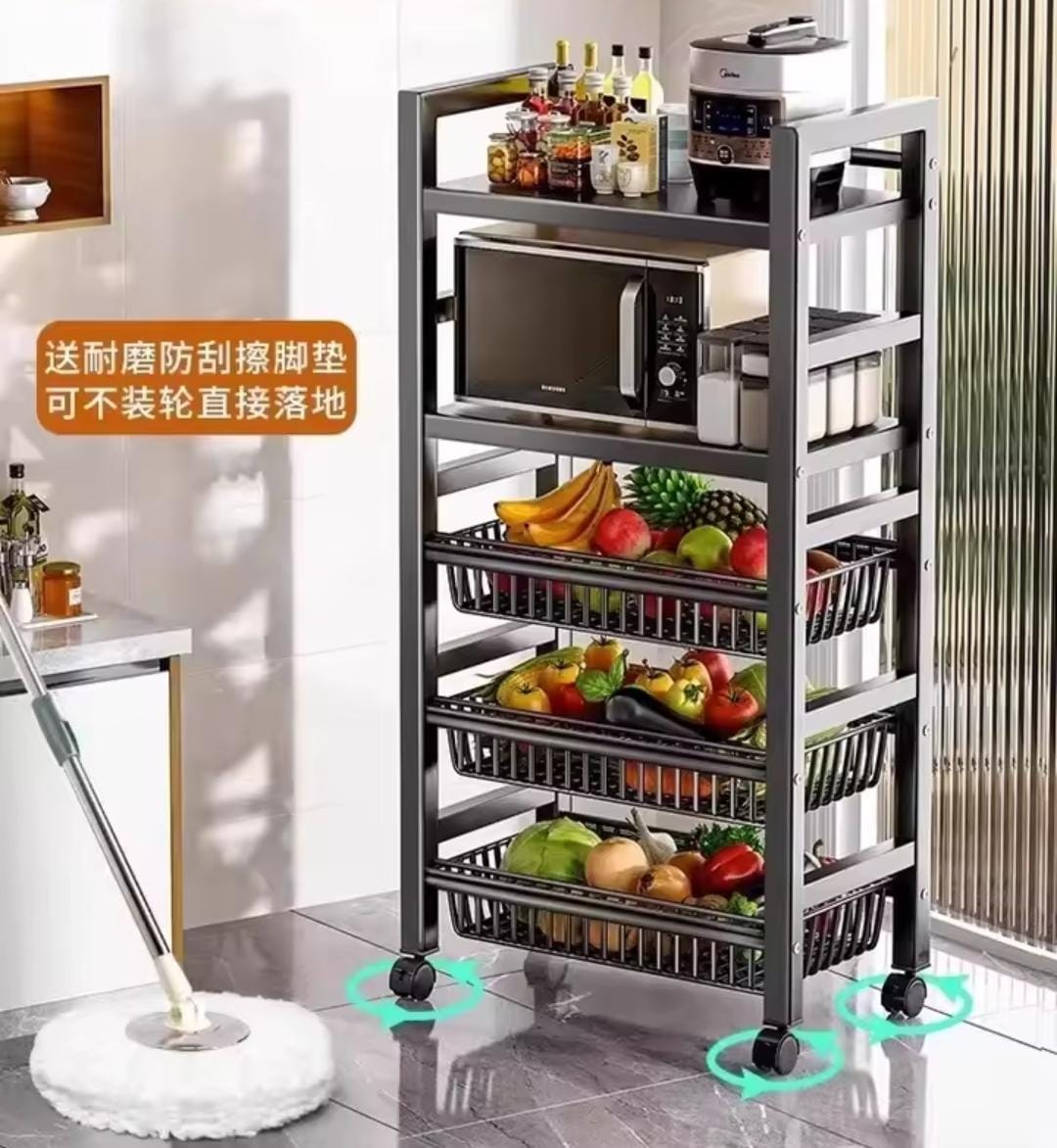 Heavy metallic Vegetable rack with movable wheels 