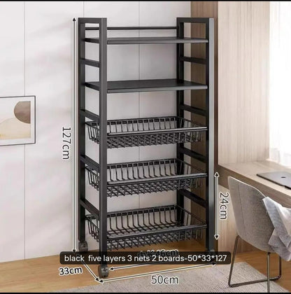 Heavy metallic Vegetable rack with movable wheels 