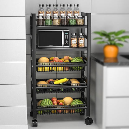 Heavy metallic Vegetable rack with movable wheels 