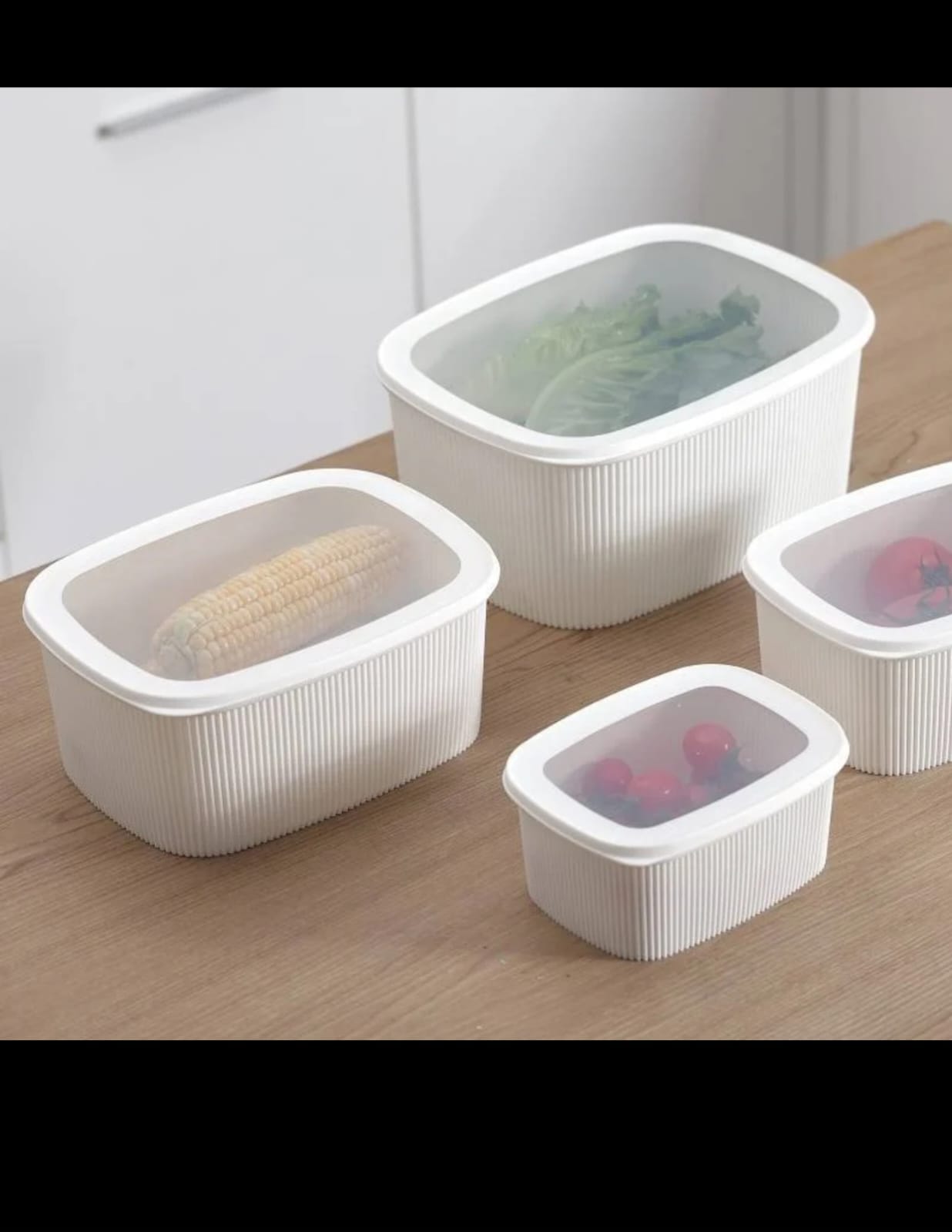 4-Piece Ribbed Airtight Food Storage Set  