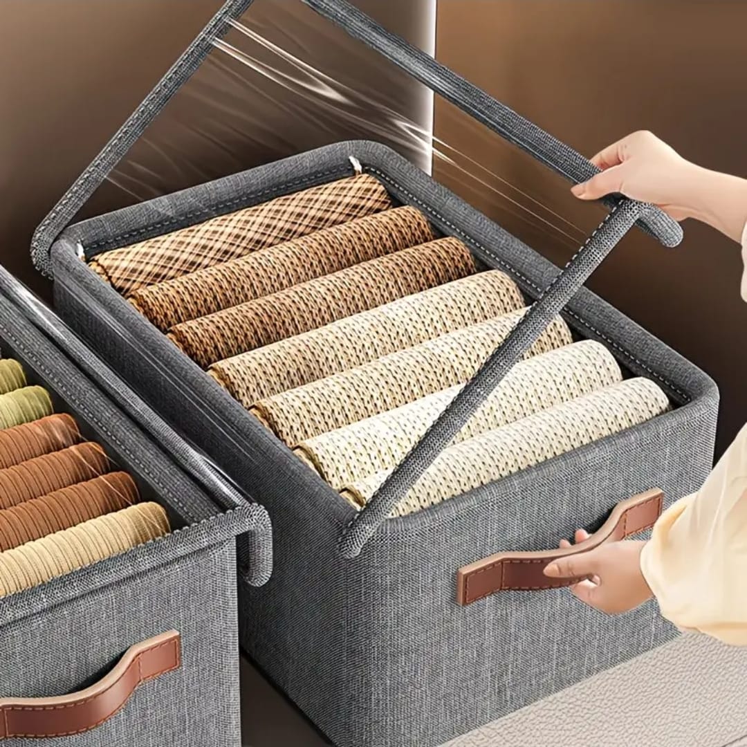 Hard fabric Collapsible Closet Organizer with a Cover