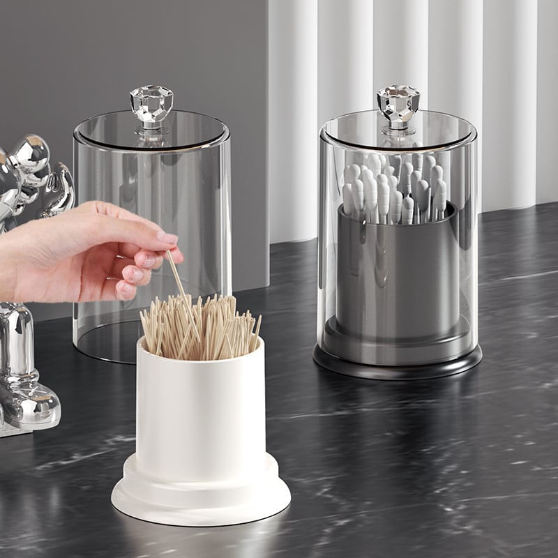 Light Luxury Toothpick & Cotton Swab Storage Box 