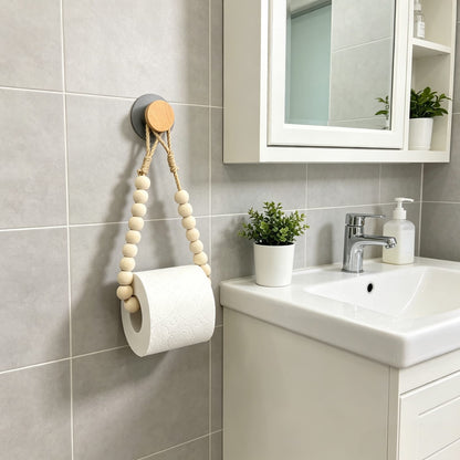 Beaded Wooden Paper Towel Holder Nordic Style
