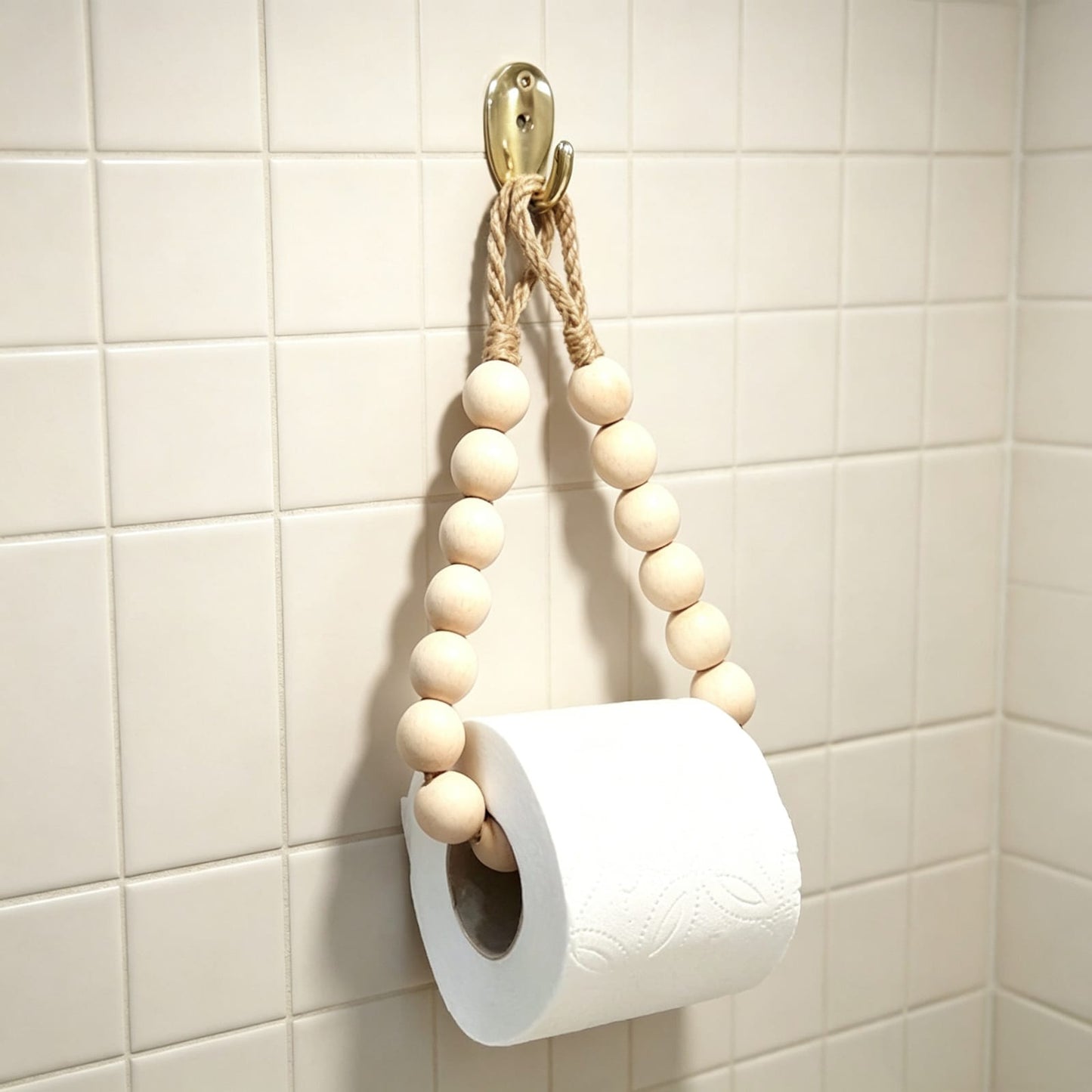 Beaded Wooden Paper Towel Holder Nordic Style
