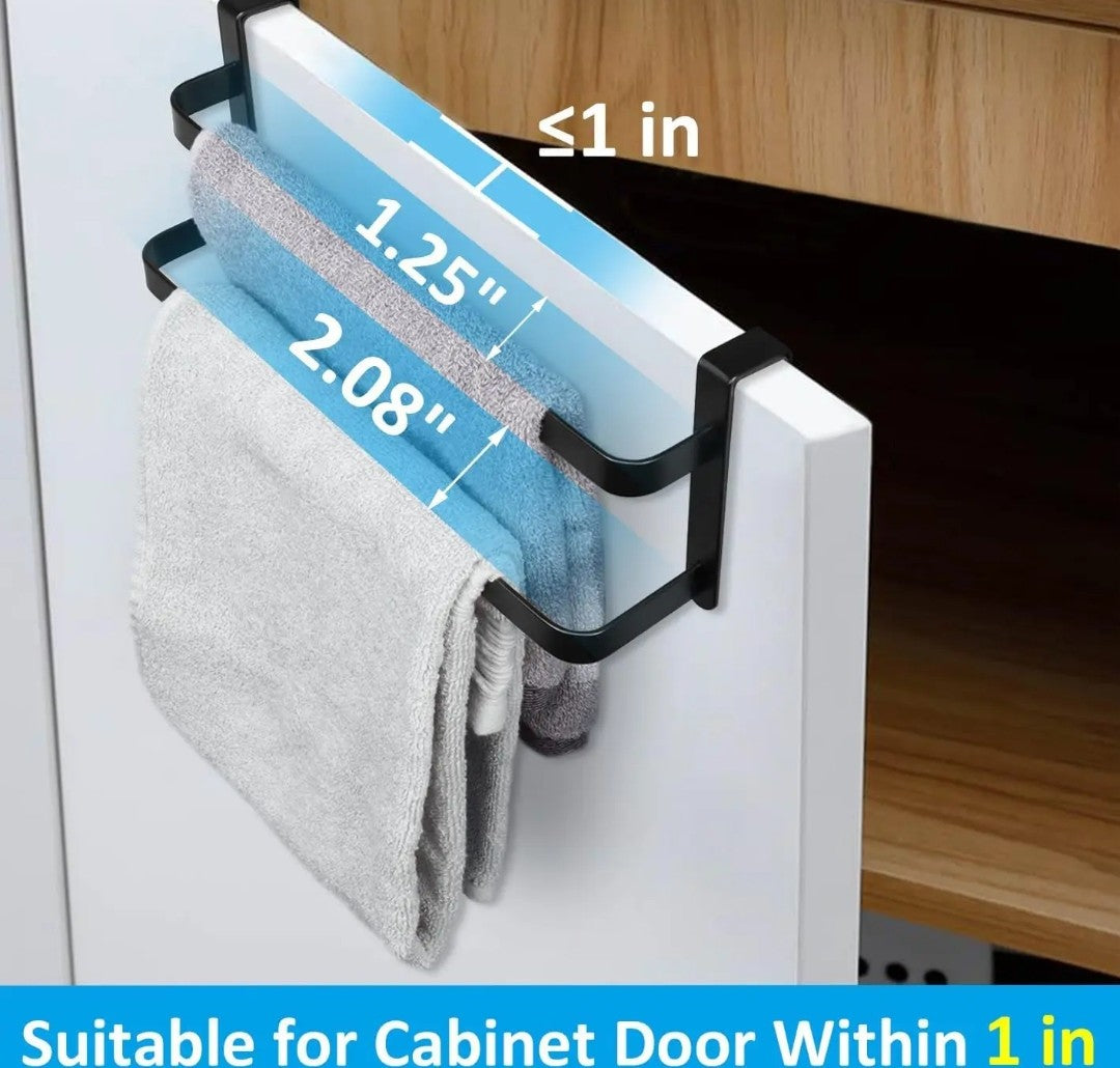 Steel 2 tier over cabinet door rack