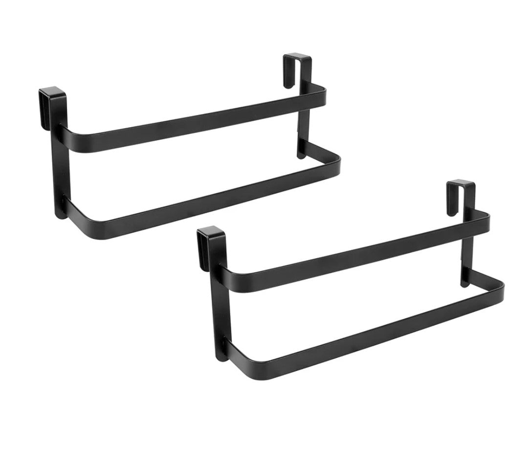 Steel 2 tier over cabinet door rack