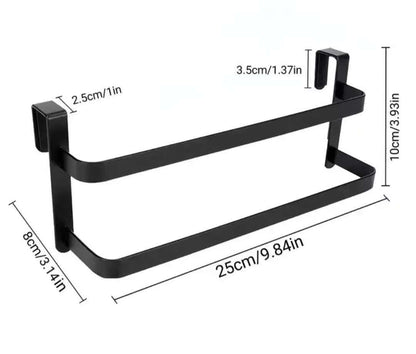 Steel 2 tier over cabinet door rack