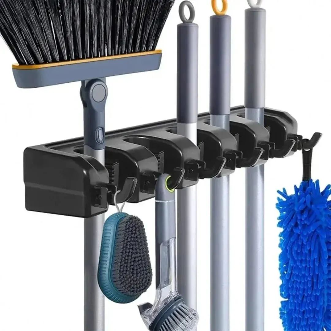 Black wall Mounted broom/mop holder