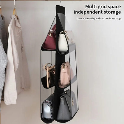 6 slot Hanging organizer for handbag /purse Storage