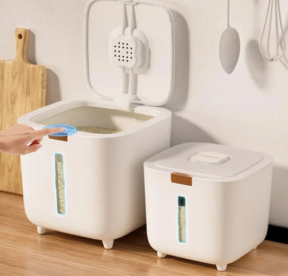 Nordic design moisture proof sealed food grade rice,cereal storage container with a flip top lid