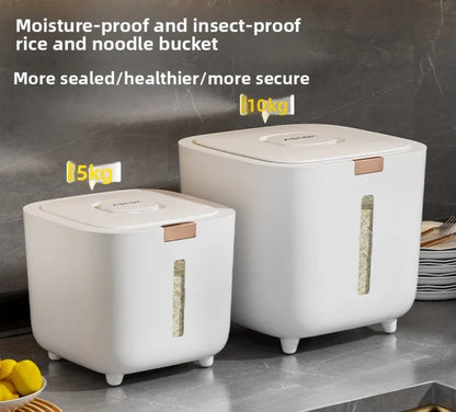 Nordic design moisture proof sealed food grade rice,cereal storage container with a flip top lid
