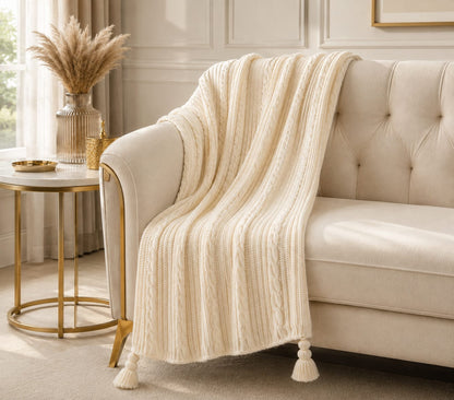 Modern woven throw blankets