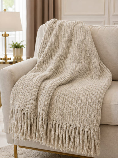 Nordic knit throw blanket 
