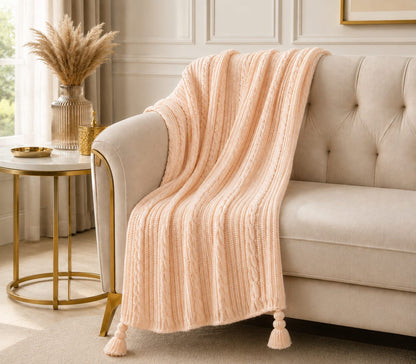 Modern woven throw blankets