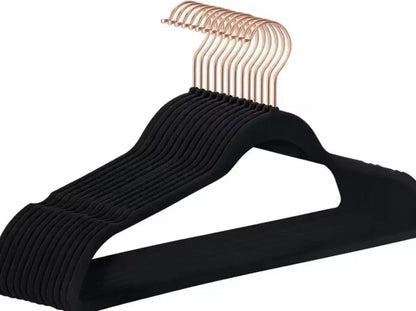Luxury velvet premium Rose Gold antislip hangers 10 piece 