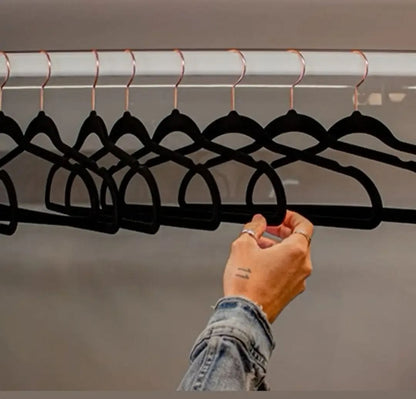 Luxury velvet premium Rose Gold antislip hangers 10 piece 