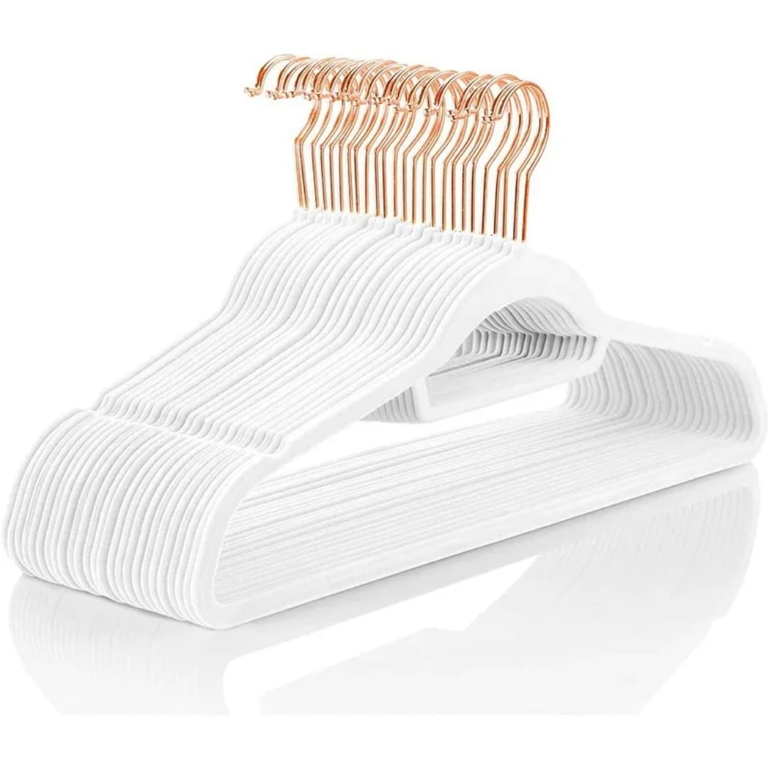 Luxury velvet premium Rose Gold antislip hangers 10 piece 