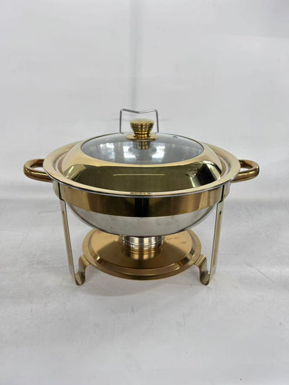Elegant round 6-litre stainless steel chafing dish