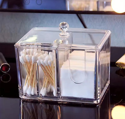 Acrylic clear partitioned swab organizer