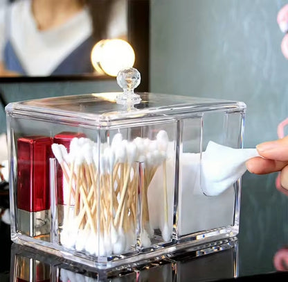 Acrylic clear partitioned swab organizer