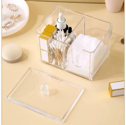 Acrylic clear partitioned swab organizer