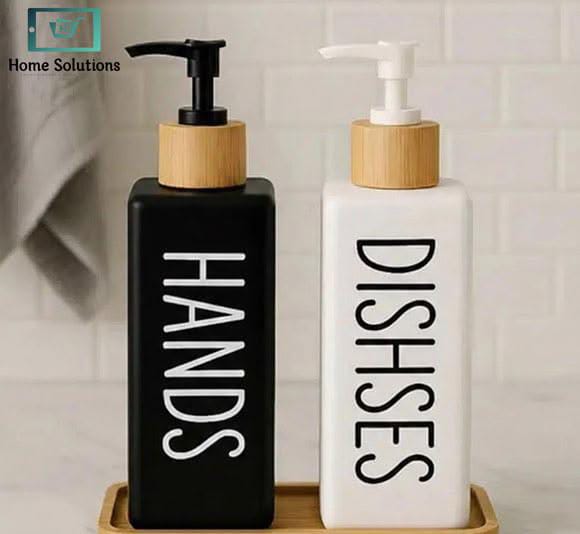 Ceramic square dispenser set