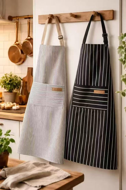 Stripped kitchen aprons