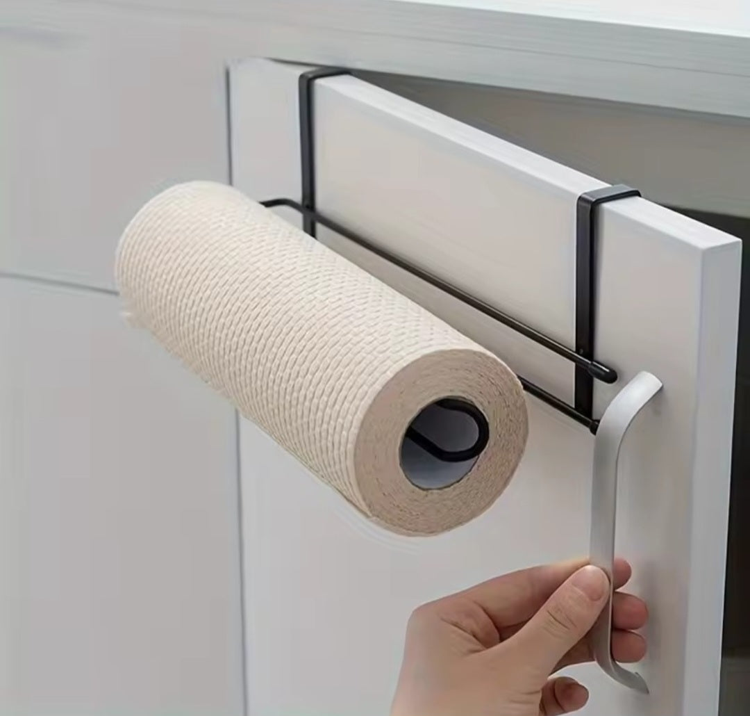 Metallic kitchen paper towel holder