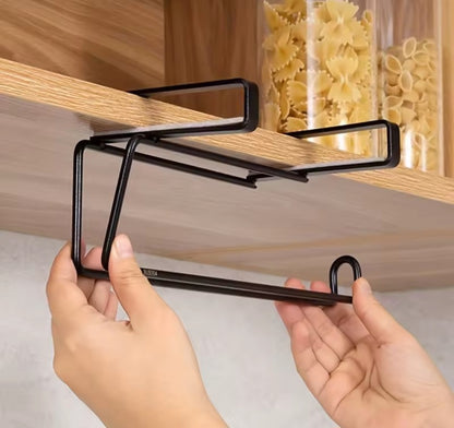 Metallic kitchen paper towel holder