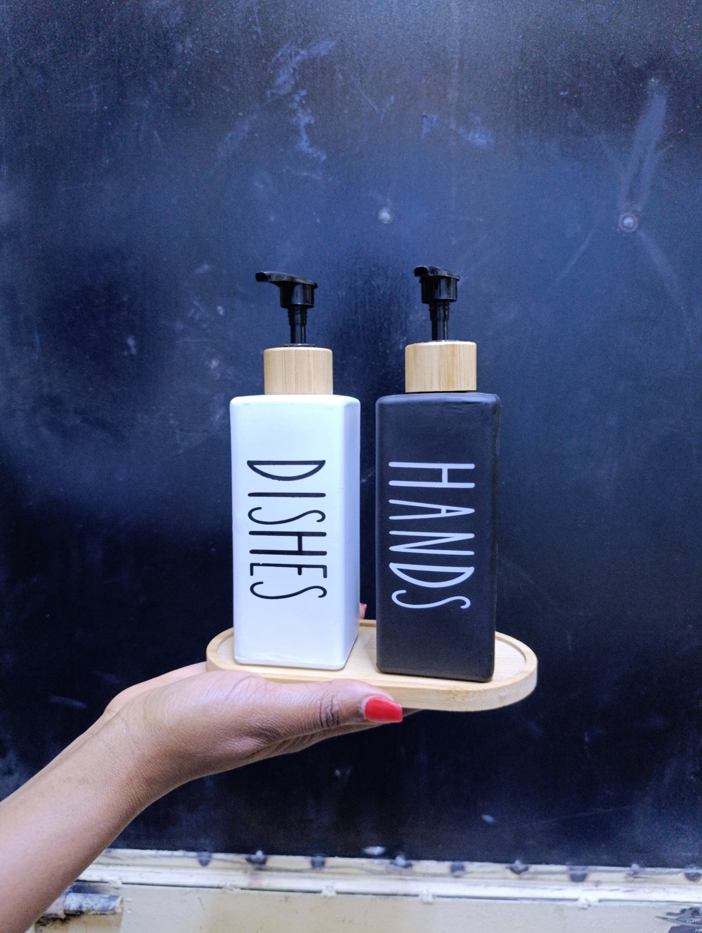 Ceramic square dispenser set