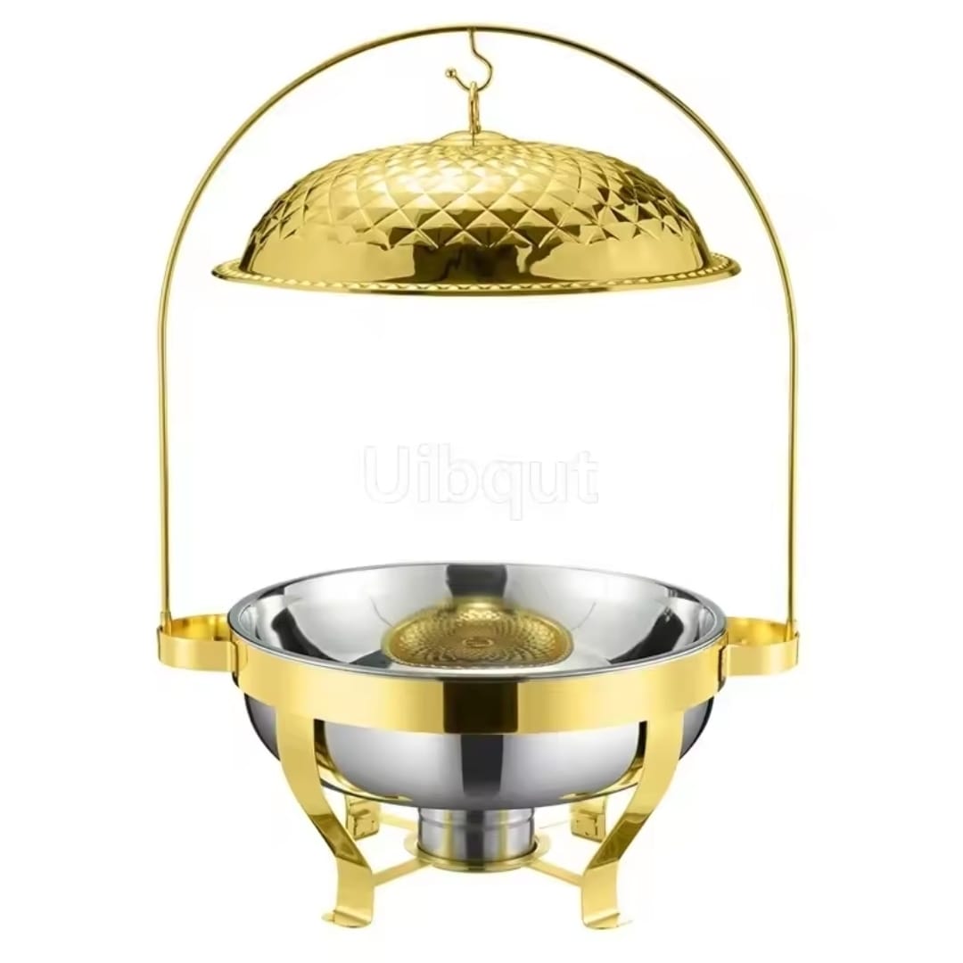 8L Gold Chafing Dish with Hanging Lid 