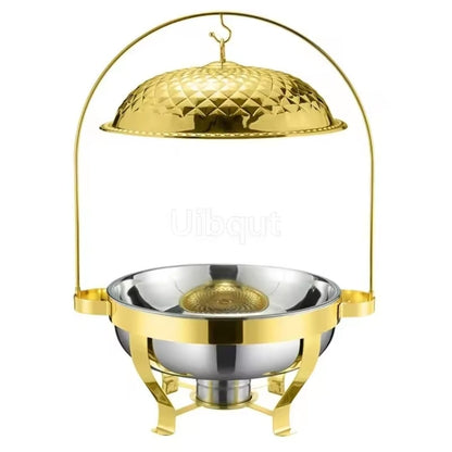 8L Gold Chafing Dish with Hanging Lid 