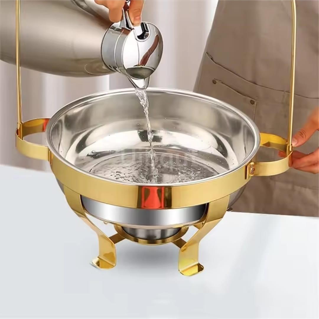 8L Gold Chafing Dish with Hanging Lid 