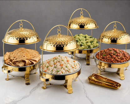 8L Gold Chafing Dish with Hanging Lid 
