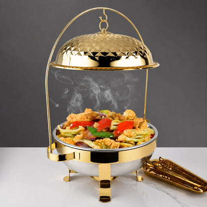8L Gold Chafing Dish with Hanging Lid 
