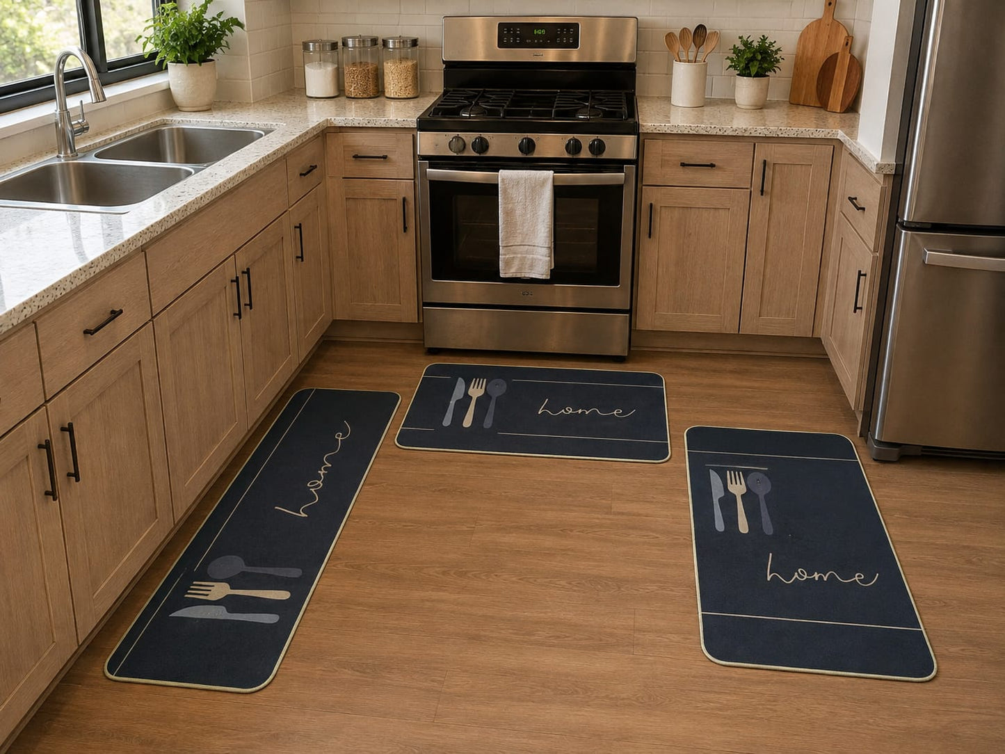 High quality three Pieces kitchen mat 