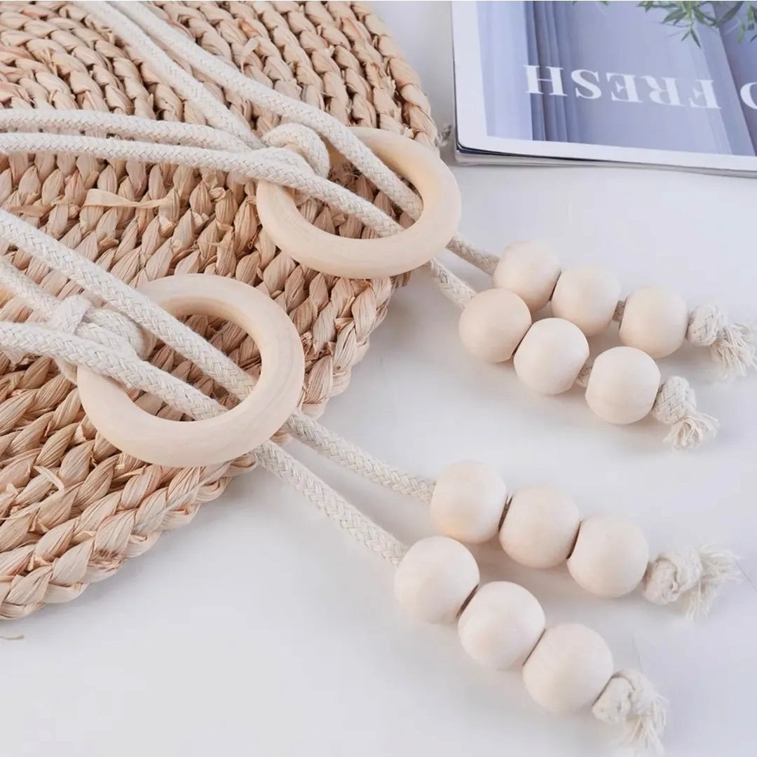 2pcs natural cotton rope curtain tiebacks boho style 